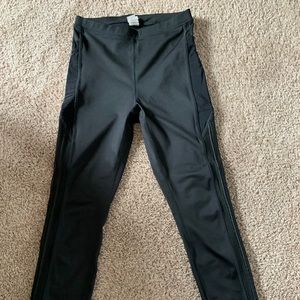 Black leggings with side mesh